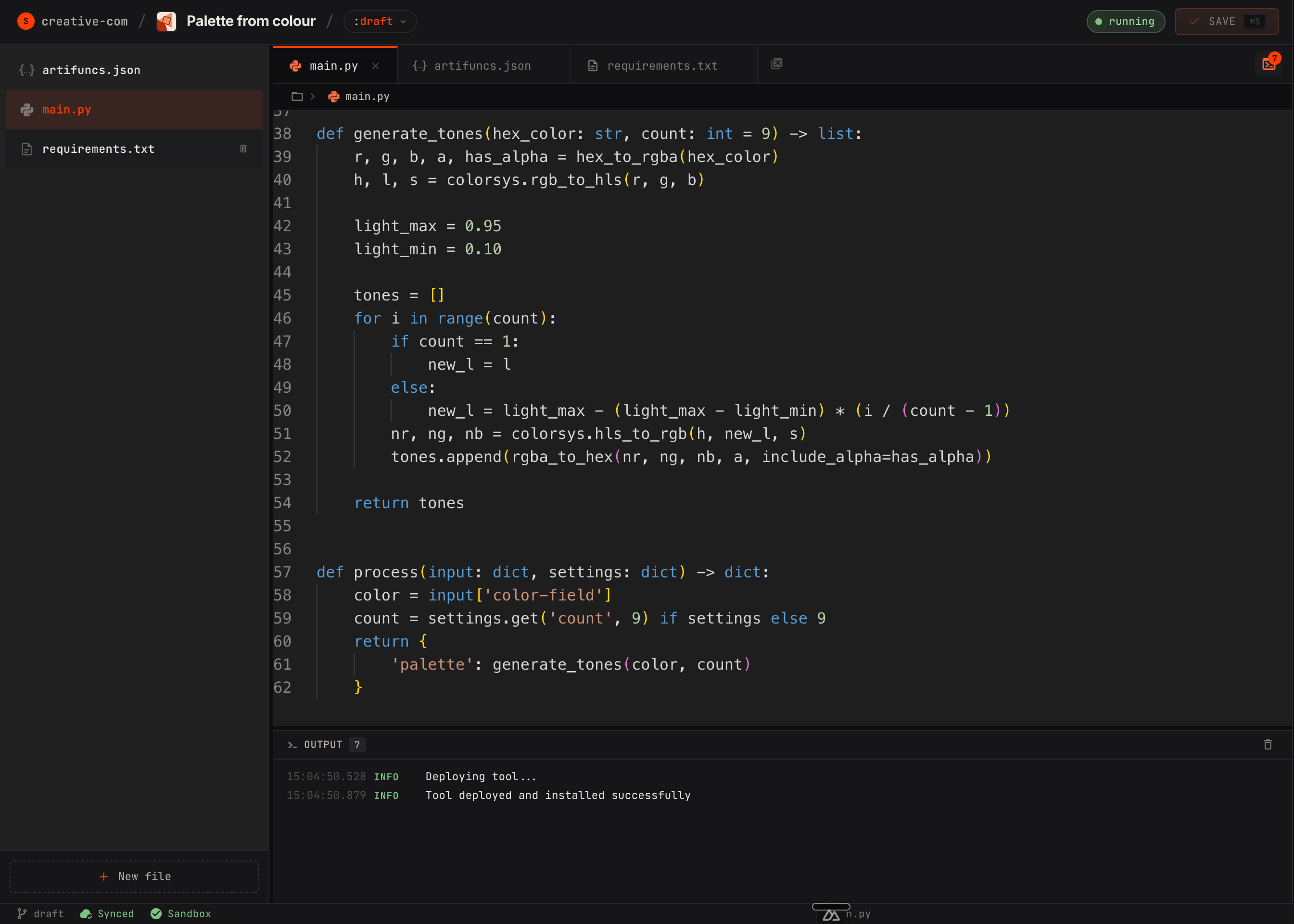 artifuncs Web IDE